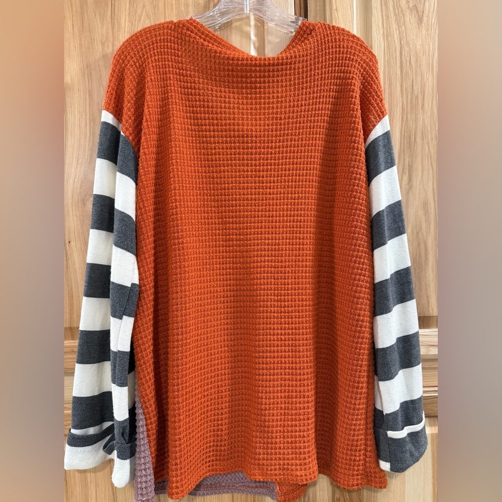 Bibi Multicolor Patchwork Waffle Knit Top - image 3